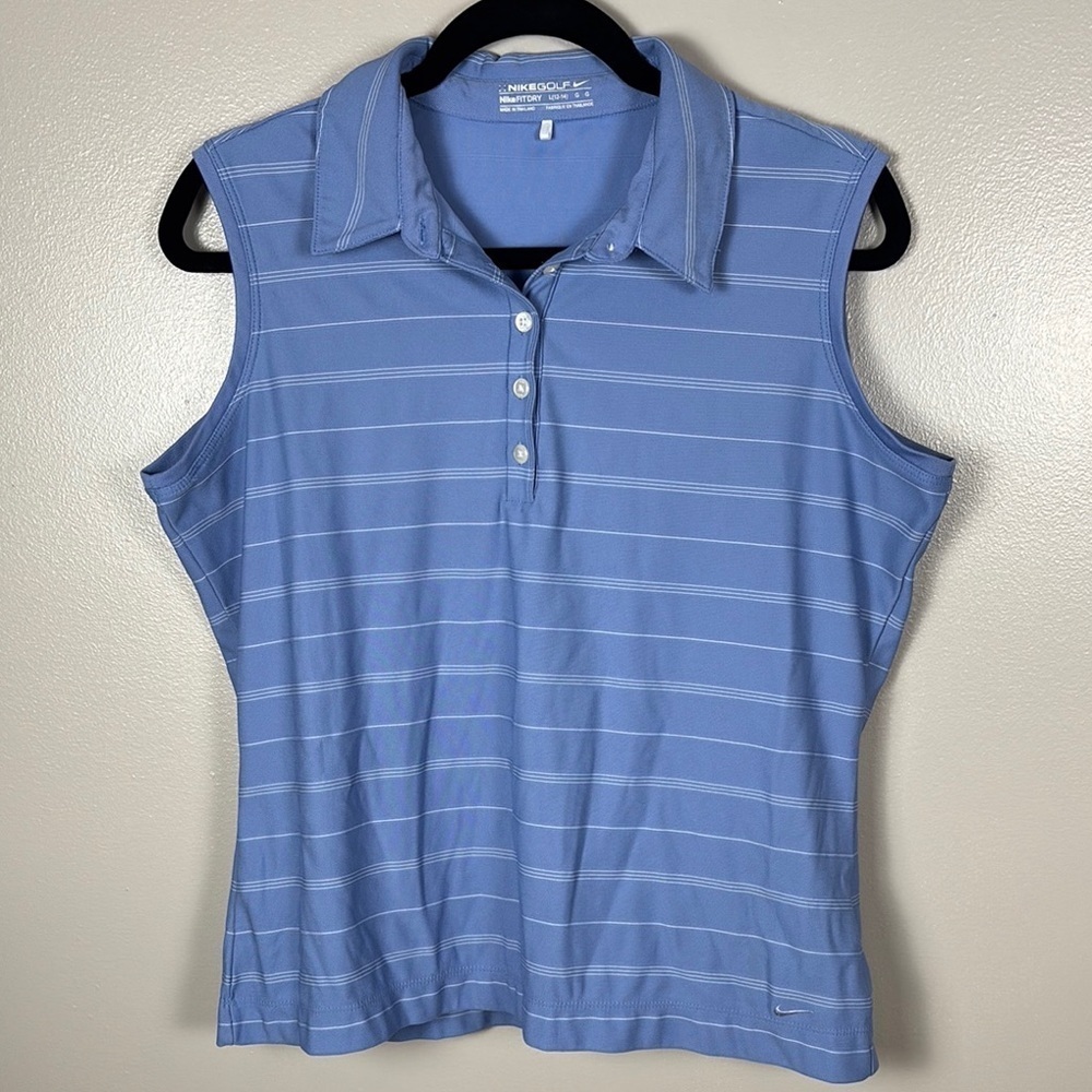 Nike Women's Blue Sleeveless Polo Top